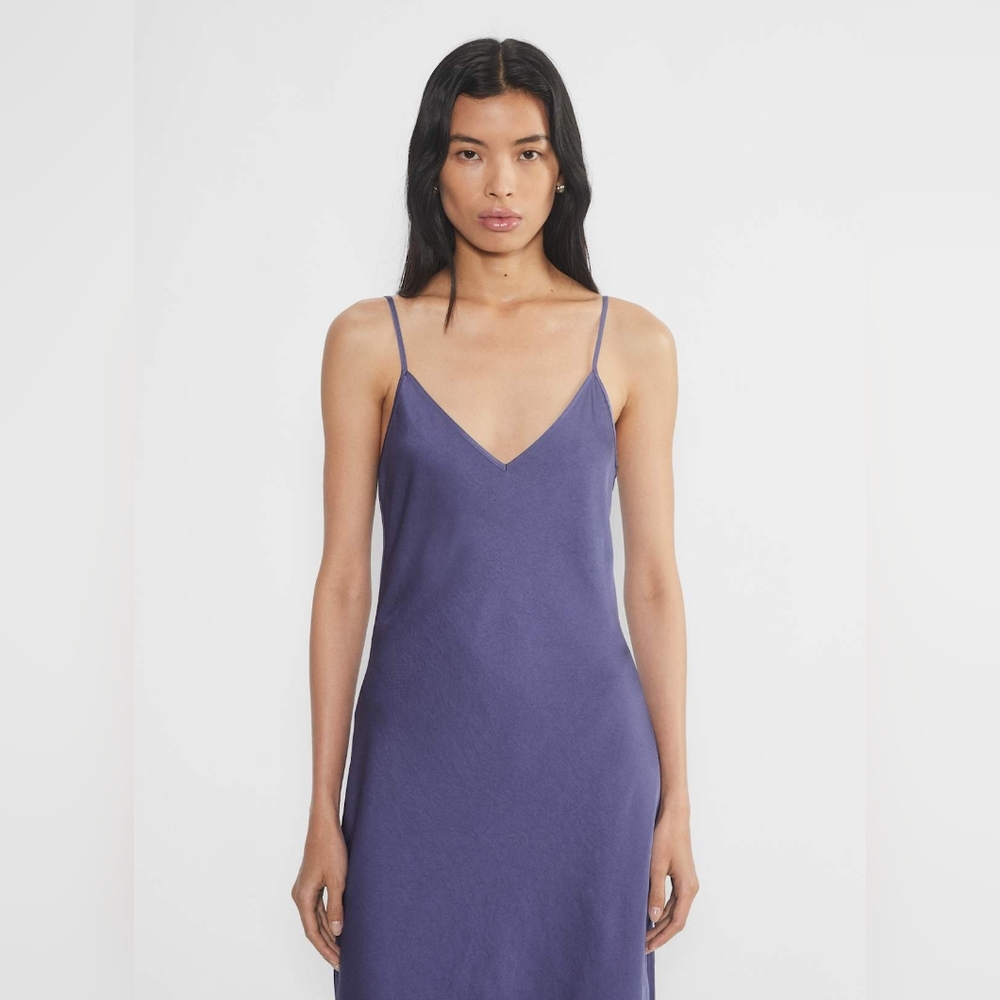 Aritzia Wilfred slip satin midi dress